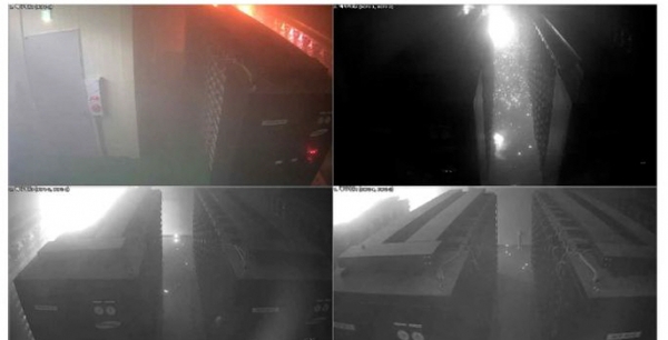 거창군 풍력발전소 ESS 화재발생 초기 CCTV  화면. (사진=거창 풍력발전소 ESS 사고현장조사서)