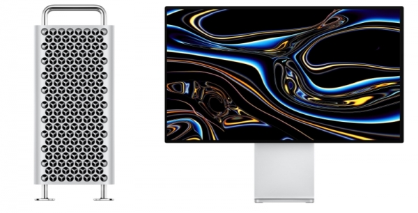 애플의 고사양 PC '맥 프로'(왼쪽)와 모니터 '프로 디스플레이 SDR' (사진=애플 홈페이지 캡쳐)