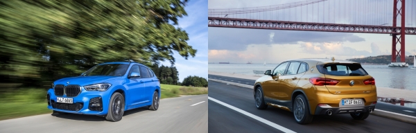 뉴 X1 xDrive18d M Sport(왼쪽)와 뉴 X2 xDrive18d M Sport 모델. (사진=BMW코리아)