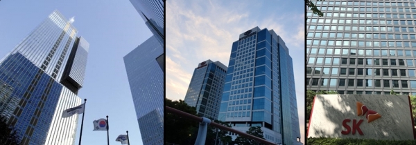 (왼쪽부터) 삼성전자 서초사옥, SK서린빌딩, 현대·기아차 서울 양재동 사옥 전경.(사진=서울파이낸스DB)