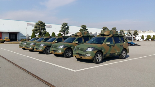 기아자동차는 대형 스포츠유틸리티차량(SUV) 모하비를 군용화 개조한 차량 20여 대를 공군에 납품했다. (사진=기아자동차)