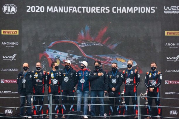 현대자동차가 2020 월드랠리 챔피언십(WRC) 제조사 부문 챔피언을 확정지었다. (사진= 현대자동차)