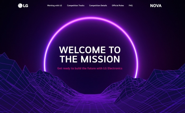 LG전자 북미이노베이션센터가 1일 글로벌 스타트업을 대상으로 하는 아이디어 공모전 '미래를 위한 과제(Mission for the Future)'를 시작했다. 사진은 공모전 홈페이지. (사진=LG전자)