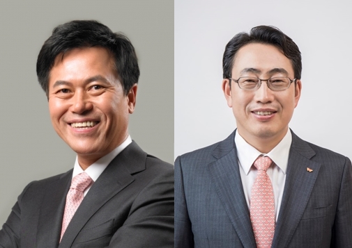 박정호 SK스퀘어 신임 CEO(왼쪽)와 유영상 SK텔레콤 신임 CEO. (사진=SK텔레콤 )