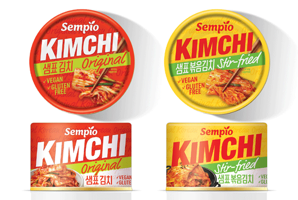 미국과 유럽에서 출시된 샘표 캔 김치 2종 (사진=샘표식품) 
