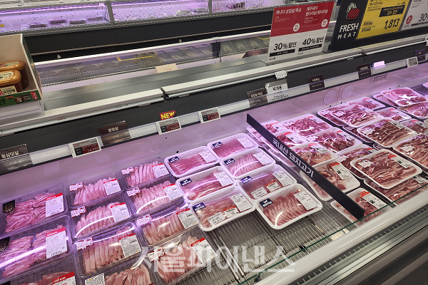 서울 양천구 목동의 한 대형마트에서 판매 중인 돼지고기. (사진=김종현 기자)