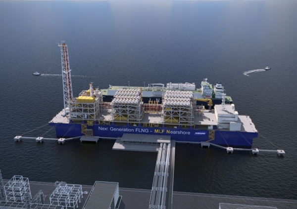 납기 기간 줄인 삼성중공업의 부유식 LNG 해상 생산설비(FLNG) (사진=삼성중공업)