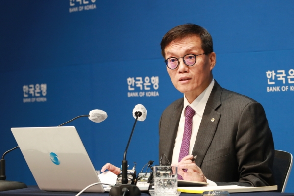 이창용 한국은행 총재가 서울 중구 한국은행에서 열린 통화정책방향 기자간담회에서 발언하고 있다. (사진=한국은행)