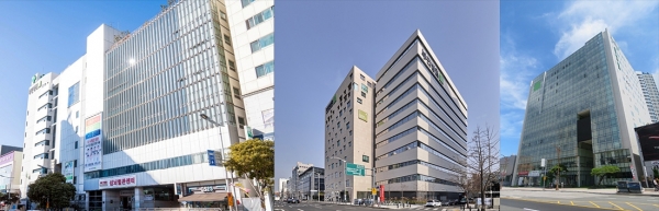 (왼쪽부터)부산 부민병원, 서울 부민병원,  해운대 부민병원 전경. (사진=부민병원그룹)