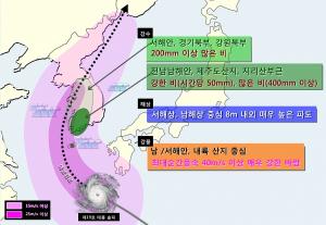 [태풍특보] '솔릭' 24일 7시 서울 근접…"10시간 동안 내륙 훑는다"