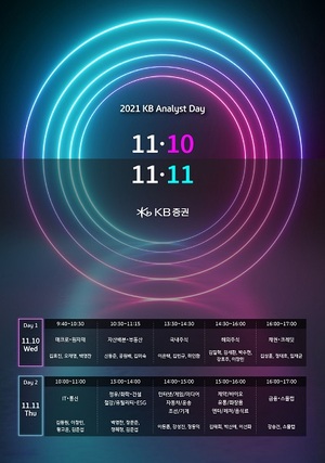 KB증권, '2021 KB 애널리스트 데이' 온라인 개최