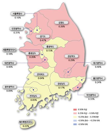 시도별 아파트 매매가격지수 변동률. (사진= 한국부동산원)