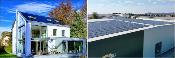 독일 바이에른주 주거용 태양광과 고객사 공장 지붕 태양광 (사진=한화큐셀)