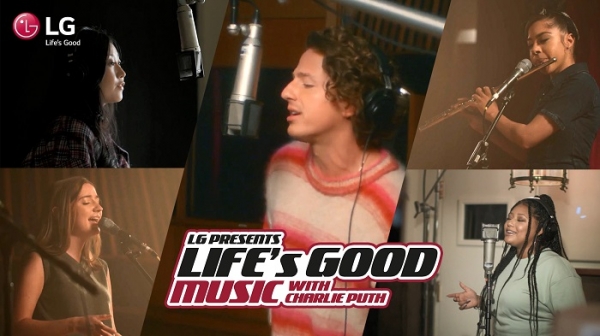 LG전자가 '2021 Life’s Good 캠페인'의 뮤직 프로젝트 최종 음원을 3일 LG전자 글로벌 유튜브 채널에 공개했다. 프로젝트는 세계적인 싱어송라이터 찰리 푸스와 한국인 김다니씨를 포함해 참가자 4명이 함께 작업했다. (사진=LG전자)