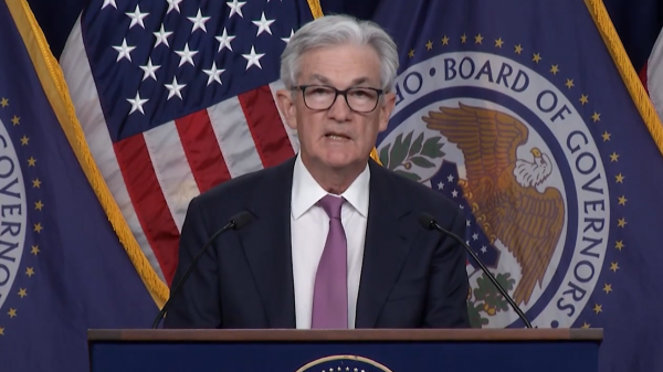 1일(현지시간) 제롬 파월 연준 의장이 2월 FOMC 직후 기자회견에서 발언하고 있다. (사진=연방준비제도 홈페이지)