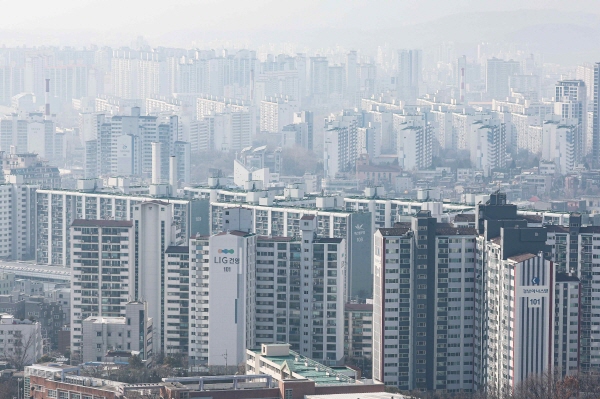 1월 31일 서울 일대의 아파트 모습. (사진=연합)
