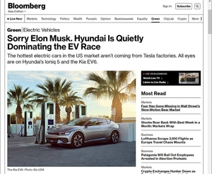 블룸버그 "일론 머스크, 아이오닉5·EV6가 전기차 시장 지배중"