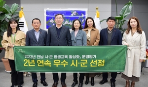 담양군, 전남 평생교육 평가 '2년 연속' 우수기관 선정